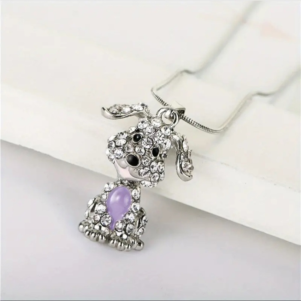 Girl's Creative Decorative Pendant Necklace Of Puppy Dog Design.
